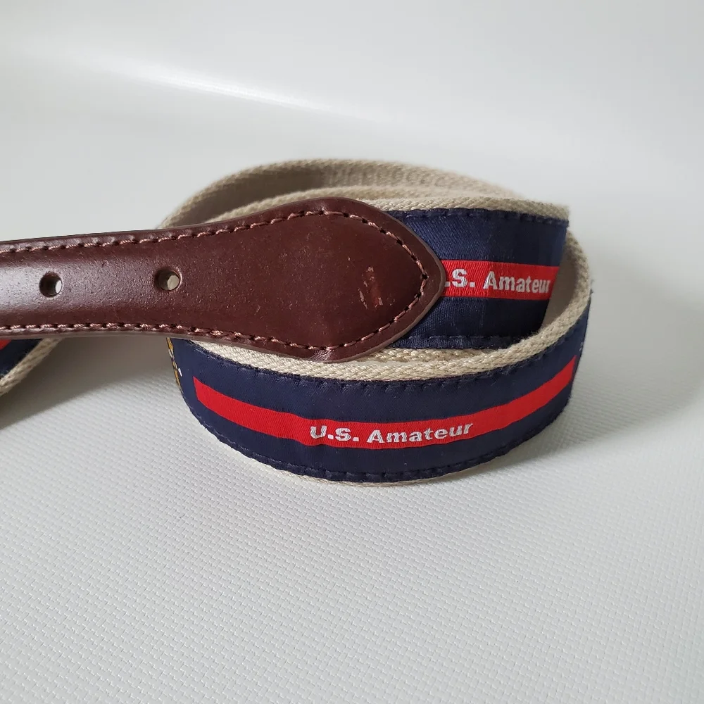 Boys Leather & Canvas webbing like new belt Sz Small